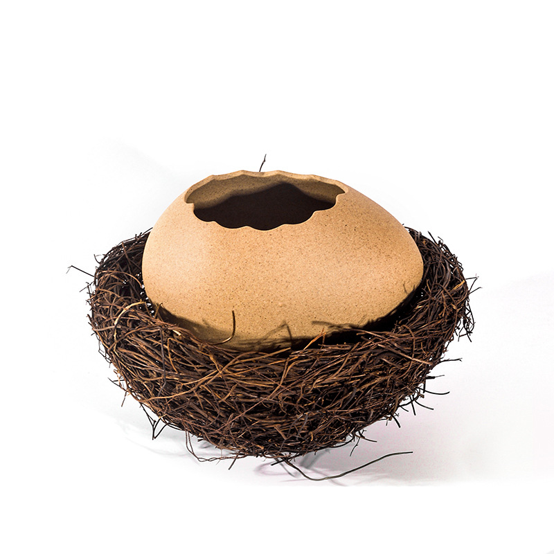 Bird's Nest Broken Eggshell Cup Ceramics Dessert Bowl For Steamed Egg Bowls Restaurant Decor Display