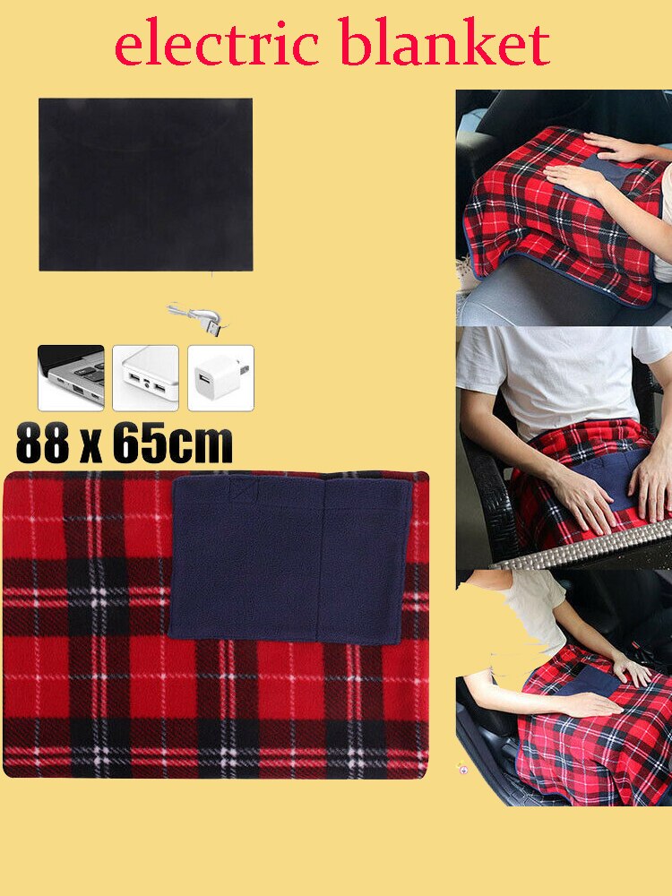 USB koc grzejny domowy wielofunkcyjny przenośny energooszczędny podgrzewany koc miękki wygodny poliestrowy koc elektryczny