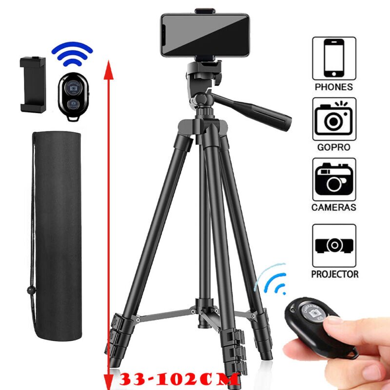 Supporto per treppiede per fotocamera professionale con supporto per telefono telecomando bluetooth per Smartphone