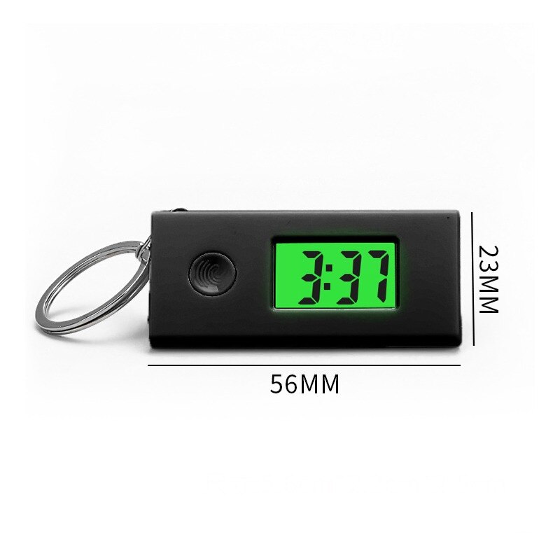 Silent Luminous ABS Digital Electronic Clock Student Exam Study Library Pocket Watch Green Backlight LCD Display Mini Portable: black