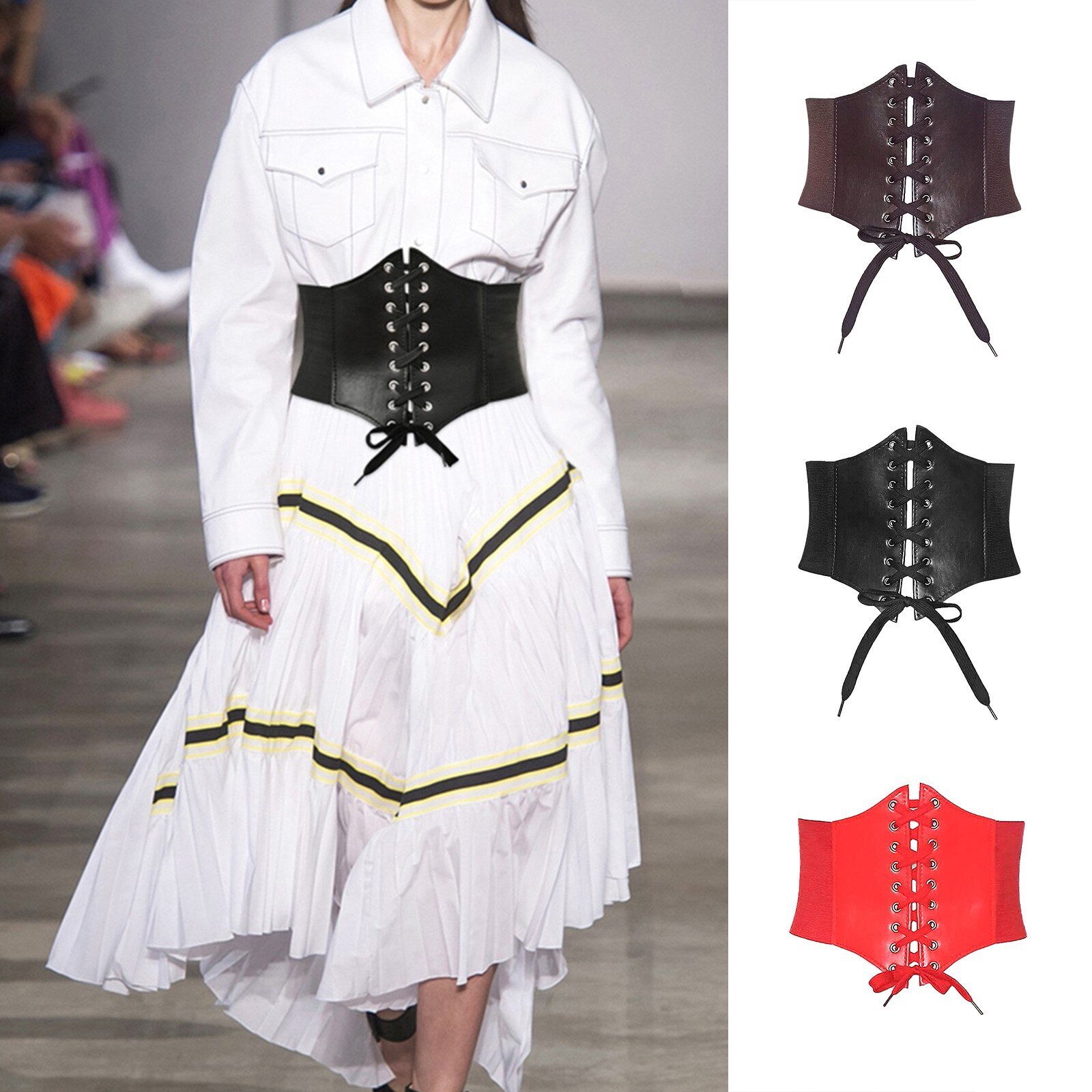 Cinturón moldeador de cuerpo con hebilla para mujer, cinturón de cintura ancha debajo del busto, nuevos accesorios de construcción de cuerpo