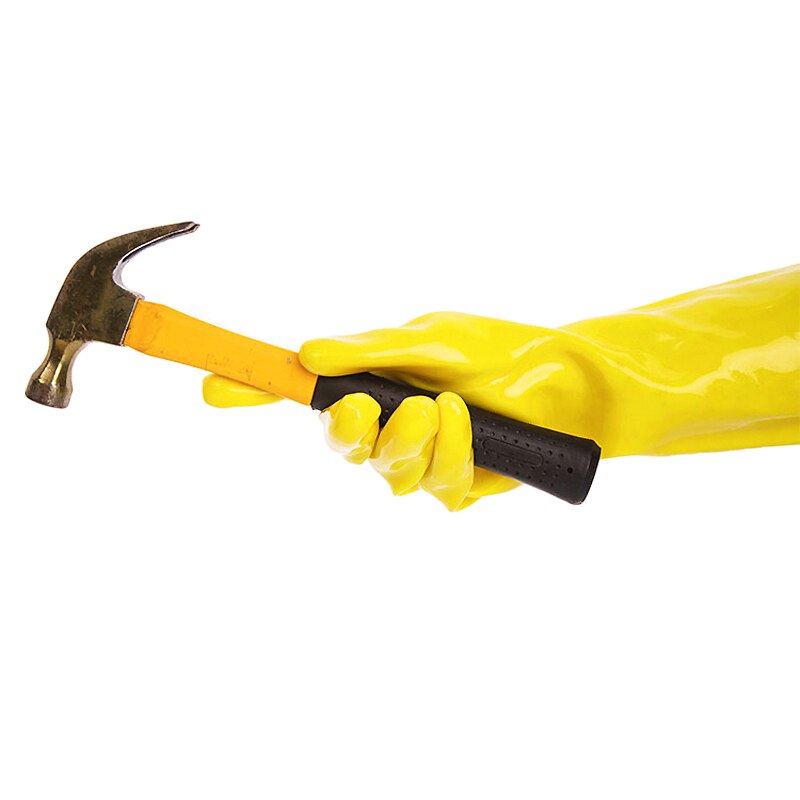 Rubberen pvc werkhandschoenen bestand tegen zuur alkali oliebestendige handschoenen industrie verlengd verdikte arbeidsbeschermende handschoenen
