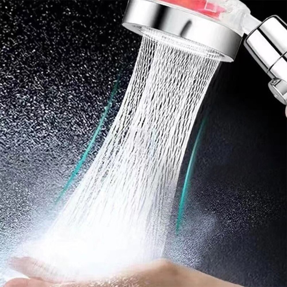 Turbocharged Shower Head Propeller Shower Head High Pressure Set 360 Rotate Golden Fan Turbocharge Pure Rainfall Helix Eco Showe
