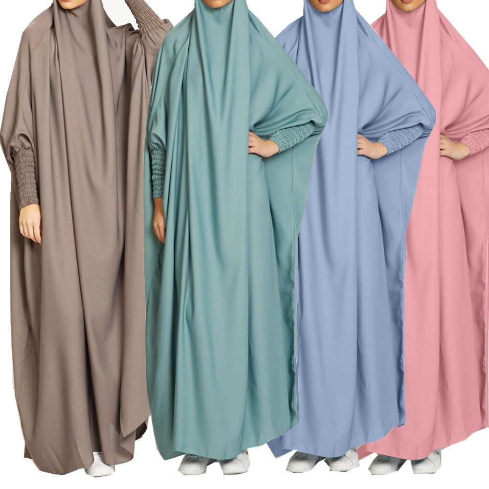 Jilbab – robe de prière en Satin, tenue une pièce élégante, 10 couleurs,