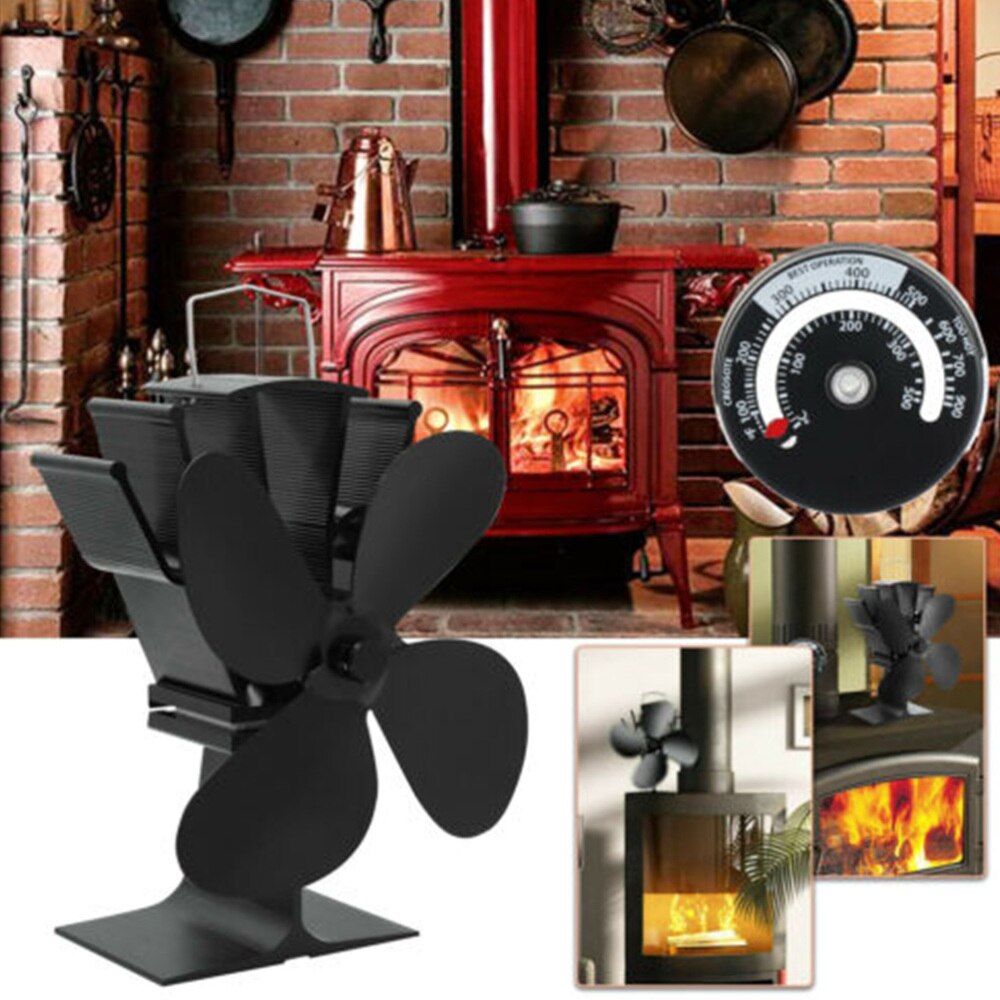 1Pc Stove Fan Thermal Power Practical Durable Fireplace Fan Stove Fan for Living Room: Default Title