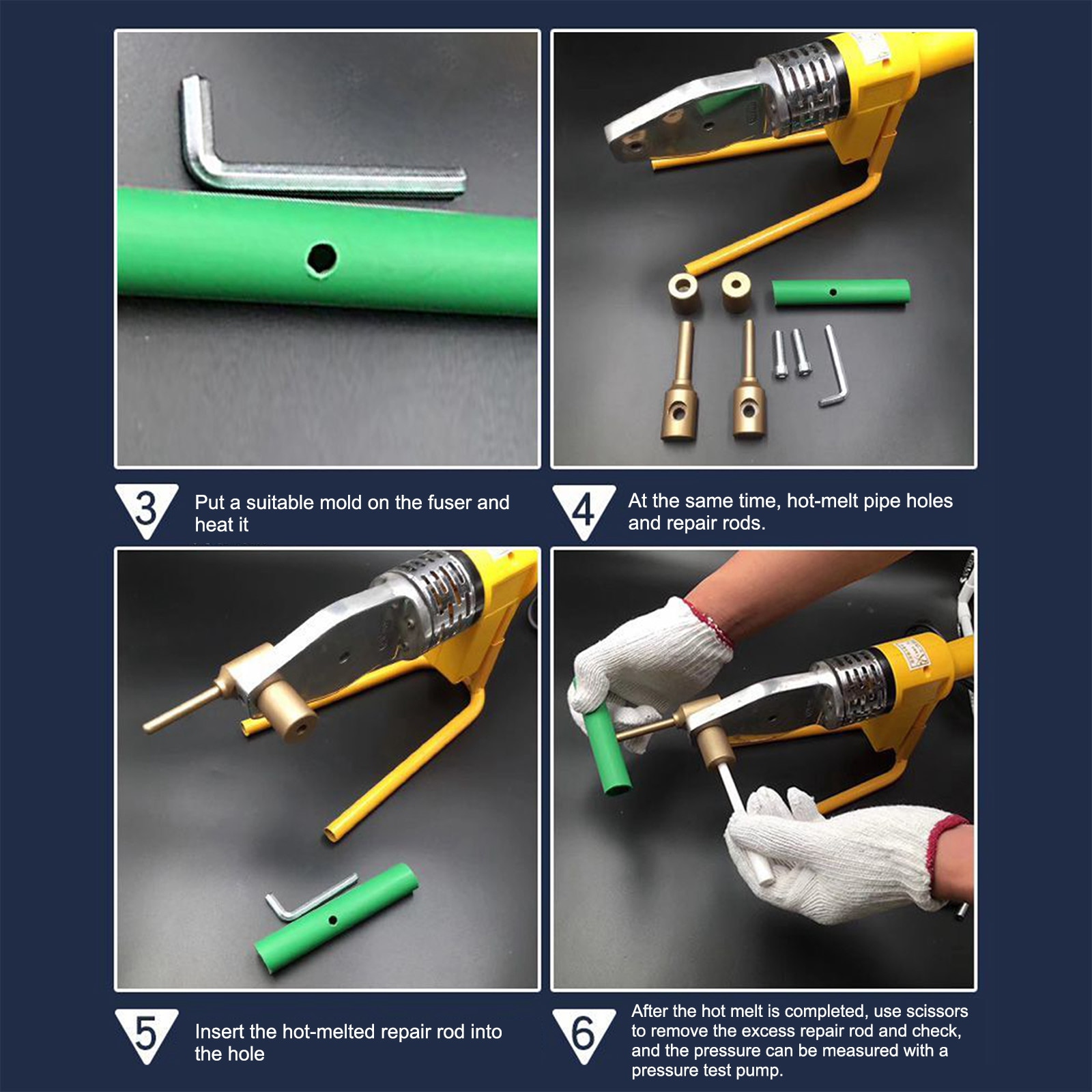 Water Pipe Repair Tool Leak Repair Artifact Repair Hole Melt Welding Repair Glue Stick PPR Material Suitable for Home DIY
