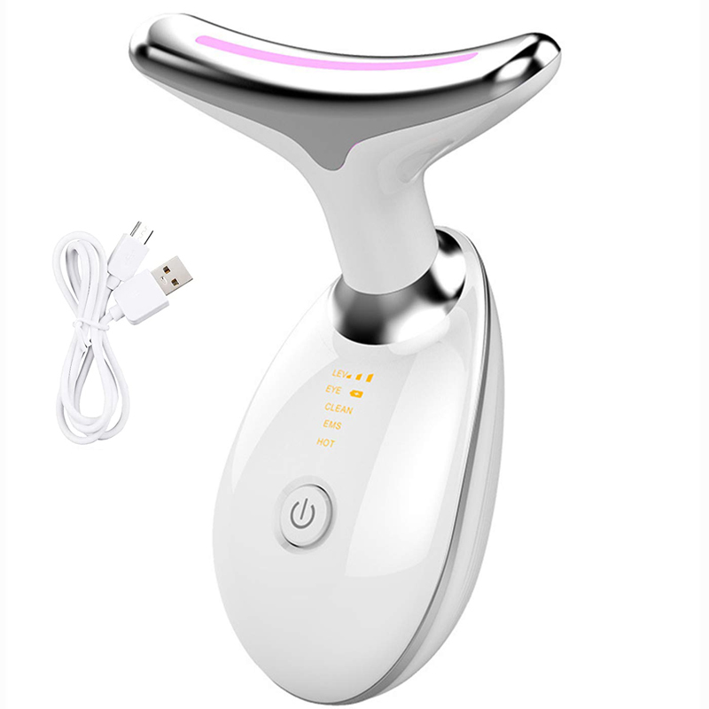Hals Gezicht Schoonheid Apparaat 3 Kleur Led Photon Therapie Huid Draai Verminder Dubbele Kin Anti Rimpel Verwijderen Hals Lift Huid care Tools: No Retail Box
