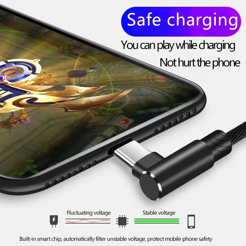 Chargeur rapide avec câble USB de Type C 3A pour Samsung S9 S8 Plus note 8, C5pro C7pro C9pro, P20 pro P10 lite