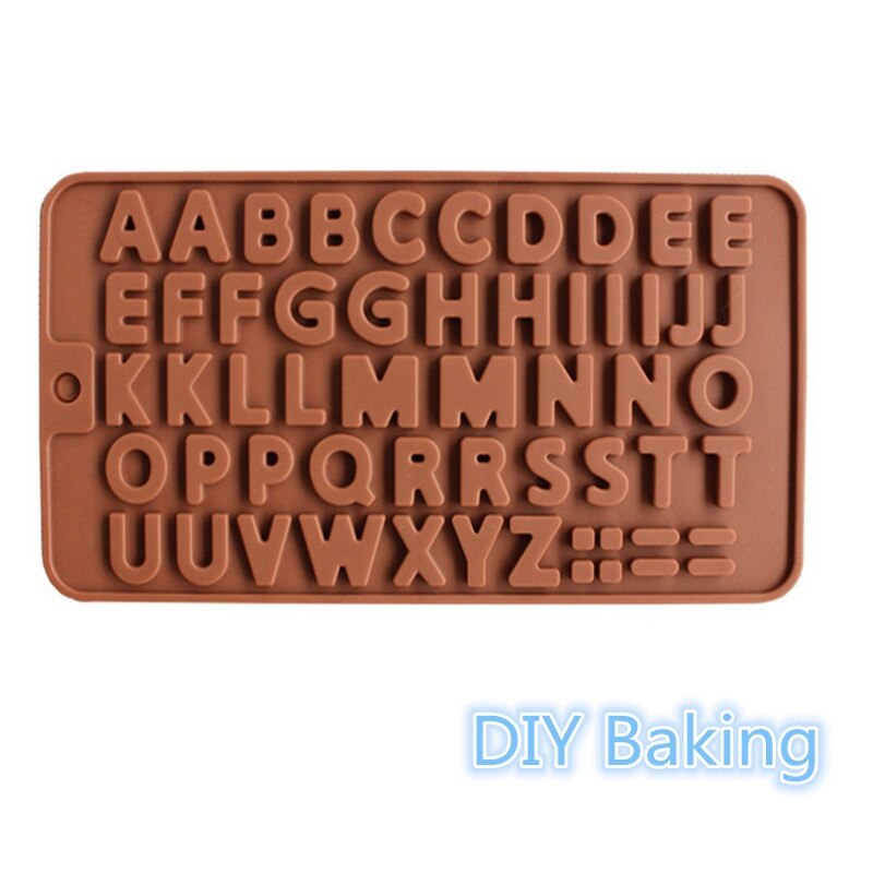 1pc diy form silikon chip mini fondant sjokolade bakeware alfabetet