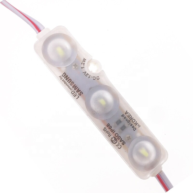 100Pcs SMD5730 3 Led Injectie Led Module 12V Met Lens Waterdichte IP68 1.2W Wit Led Teken Winkel banner Doosletters