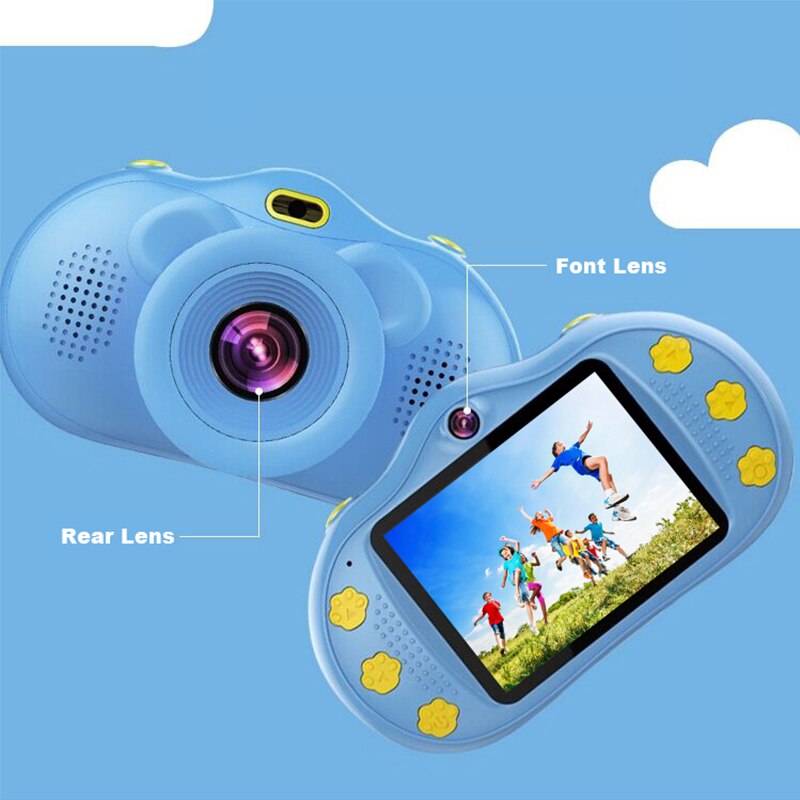 Children's Camera 1080P 18MP Rechargeable Cartoon Digital Camera 2.4 inch Display Screen Dual Lens Kids Children Mini Camera