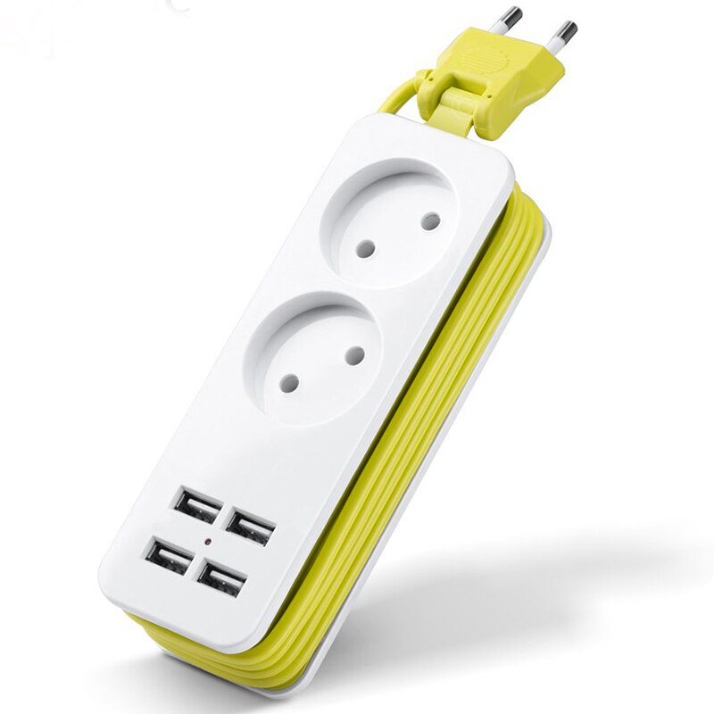 Regleta de viaje, Regleta de extensión portátil con cargador de pared USB, enchufe inteligente de escritorio, enchufe europeo
