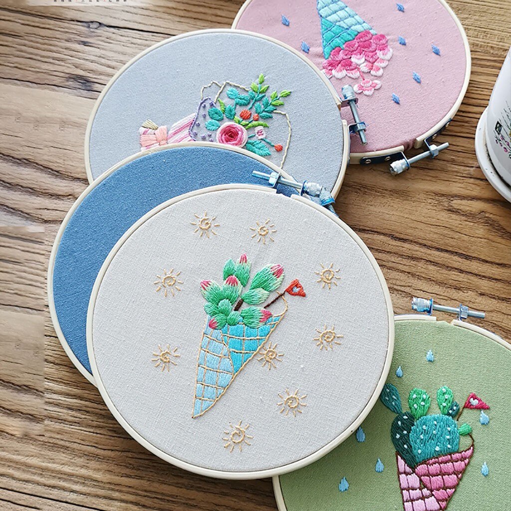 Full Range Of Embroidery Cross Stitch Stamped Embroidery With Floral Kit Bastidor Para Bordar Embroidery Cloth With Pattern