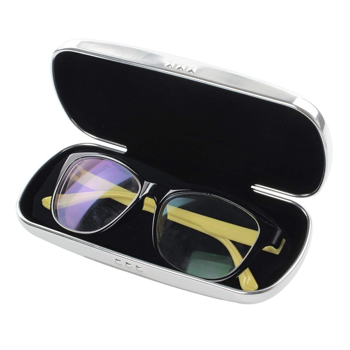 Glasses Case, Aluminum Hard Shell Eyeglasses Case Striped Spectacles Box