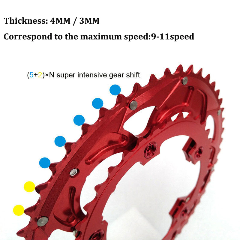 BDSNAIL 110BCD Chainring 50T/35T 9-11speed Road Bike Chain Ring Double Oval 7075-T6 Bicycle Chainwheel Disc Fit SHIMANO,SRAM,FSA