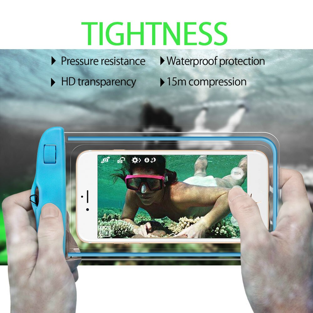 Waterproof Bag Case Universal 6.5 inch Mobile Phone Bag Swim Case Take Photo Under water For iPhone 7 Full Protection Cover Case