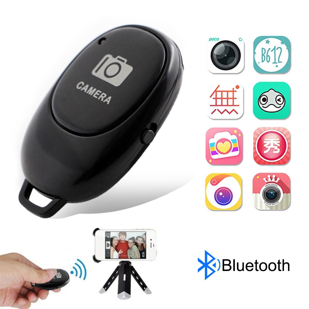 Câmera do obturador de controle remoto sem fio bluetooth selfie botão clicker suporte para android ios smartphones
