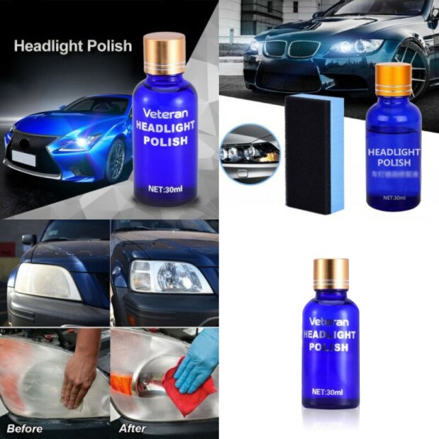 30ml Headlight Restoration Lens Sealer Restore Polish Headlamp Repair Cleaner UK