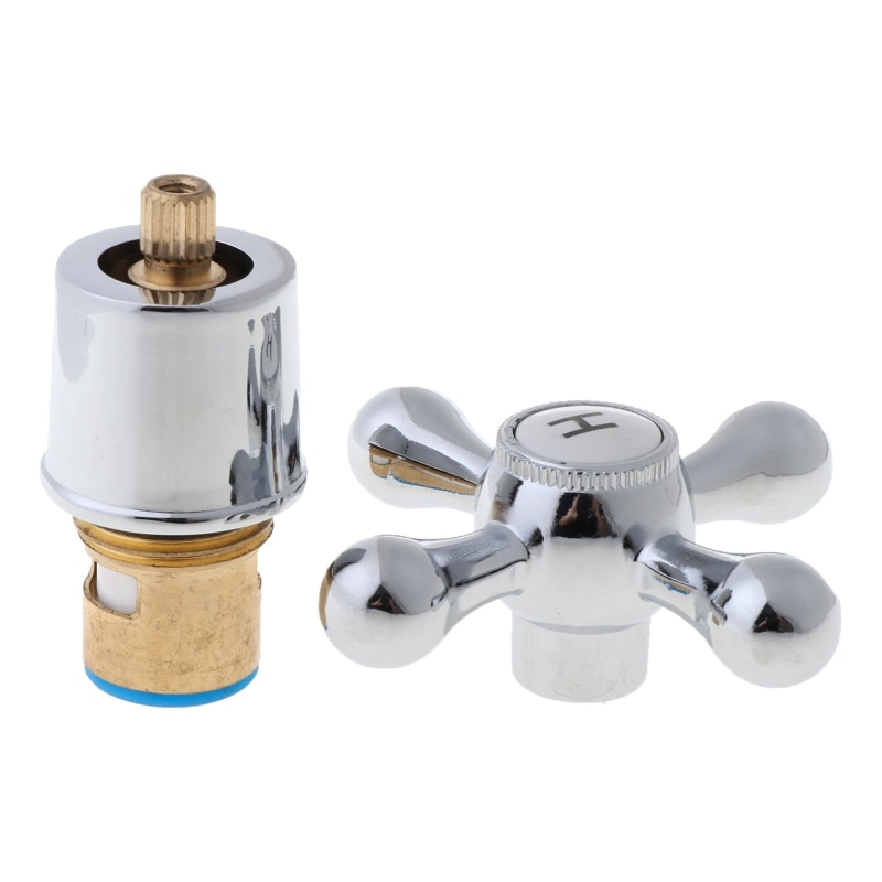 1Set Copper Cross Handle Bath Sink Faucet Handle for Kitchen Bathroom Sink Water Faucet Mixer Accessories Kit