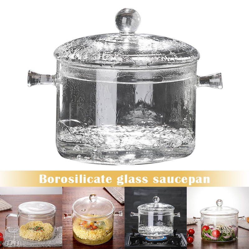 Hoge Borosilicaatglas Steelpan Kan Worden Verwarmd In Een Elektrische Aardewerk Oven Met Een Glas Pan Bedekt In Een Glas bubble Kom Mjj