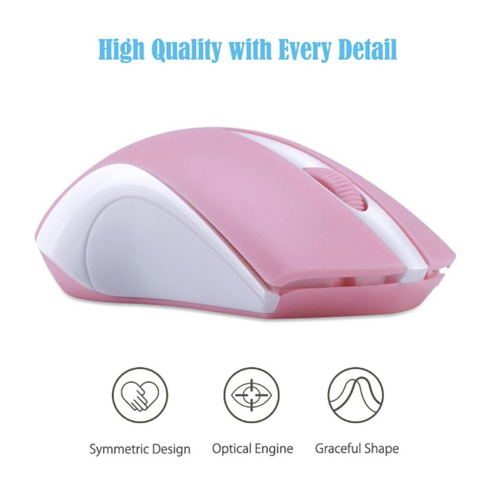 Q2 Mouse Wireless ottico da 1200DPI con Design simmetrico per Computer portatile