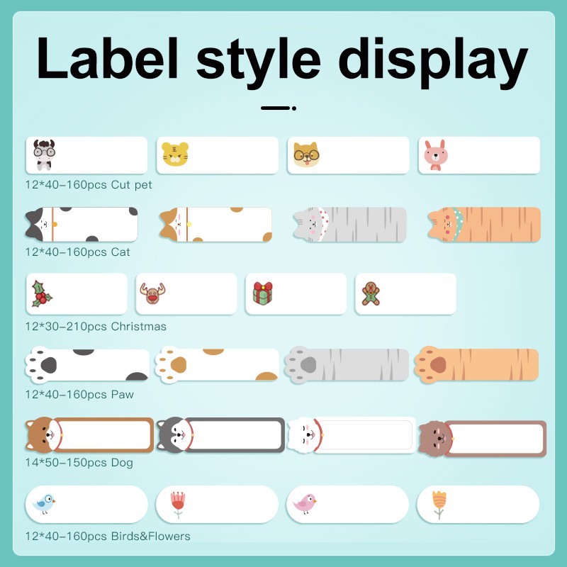 NiimBot D11/D110 label paper name sticker books stationery box textbook homework box waterproof self cartoon sticker