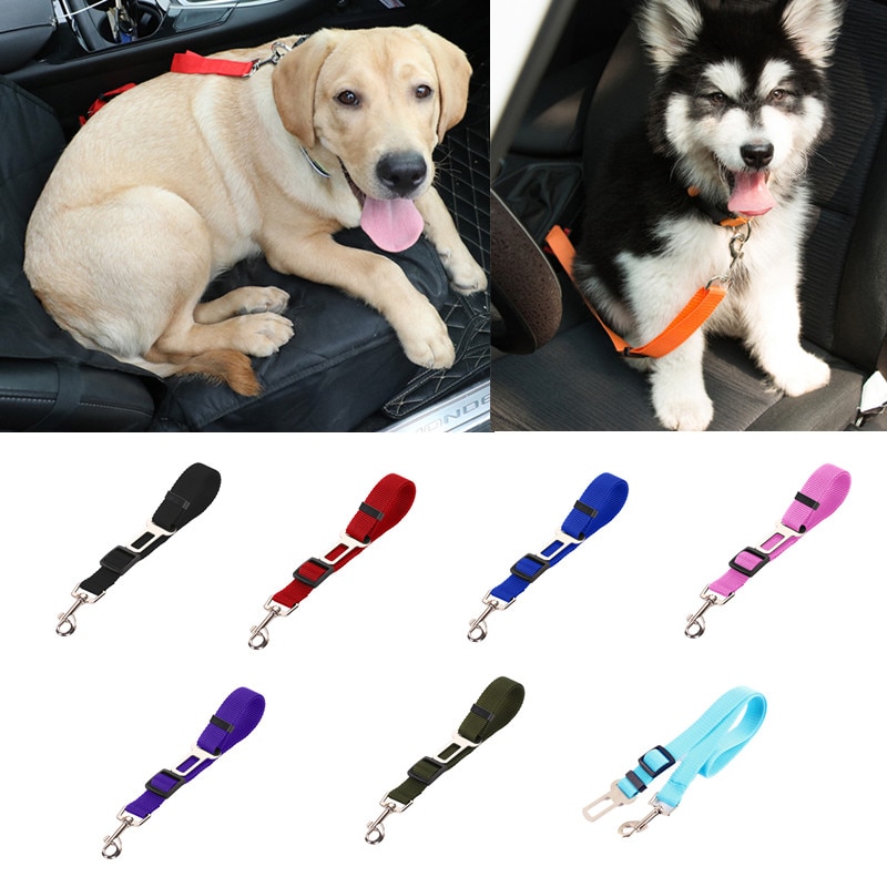 Nylon Hond Autostoeltje Belt Verstelbare Huisdieren Puppy Halsband Leash Seat Hardheid Voertuig Veiligheidsgordel Hond Accessoires