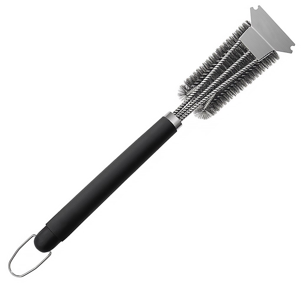 Grattoir à brosse de nettoyage de plaque de Barbecue à 3 têtes, grattoir en acier inoxydable, four à Grille, plateau à brosse métallique, d&#39;accessoires de Barbecue