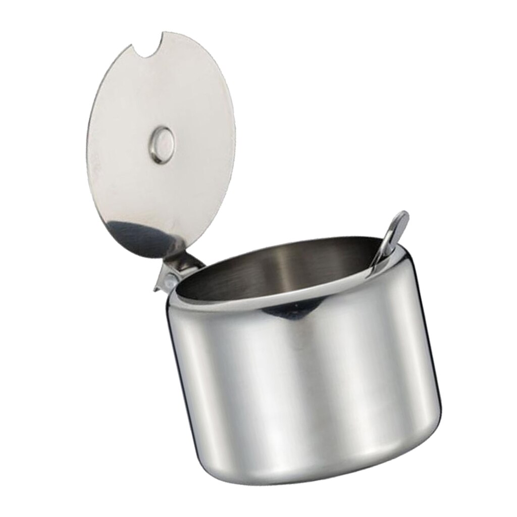 200ml/285ml Spice Jar Seasoning Can Kitchen Stainless Steel Sugar Salt Box for home, hotel, restaurant, canteen, noshery, BBQ