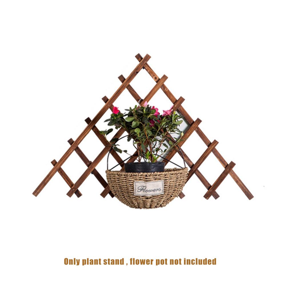 Wooden Garden Wall Triangle Fence Panel Plant Climb Trellis Support Decorative Garden Fence For Home Yard Garden Decoration: Default Title