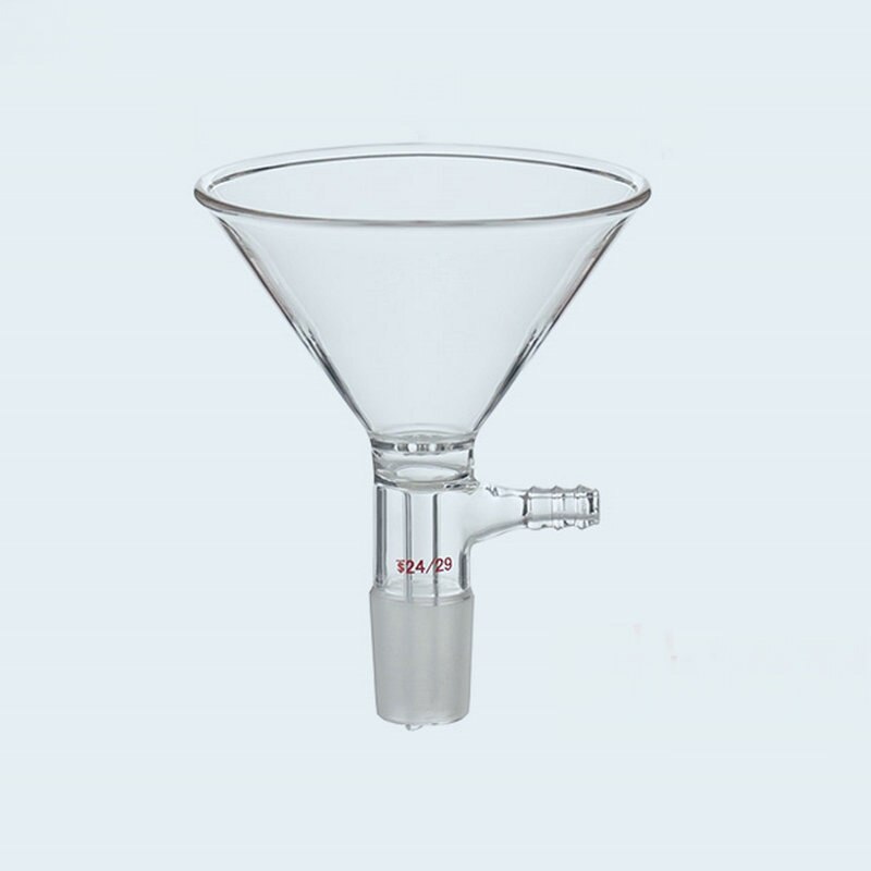 Embudo de succión de vidrio de borosilicato con orificio de filtro, Junta estándar esmerilada para herramientas de enseñanza de laboratorio, 1 unidad de 50mm de diámetro a 150mm, 19 #24 #