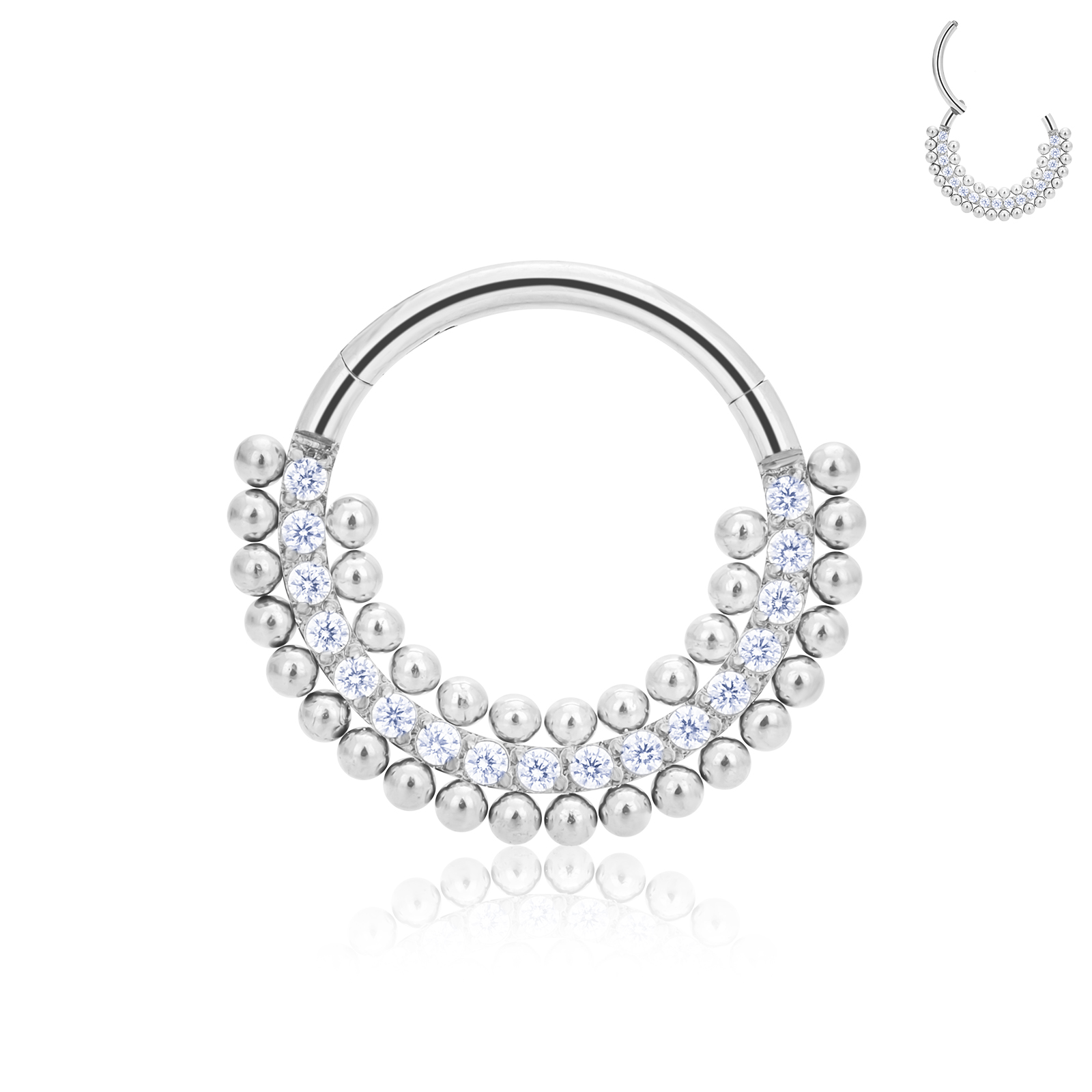G23 titanium piercing neusring lichaamsjuwelen oorringen astm  f136 kraakbeen tragus diafragma titanium scharnier: Zwart / Zwart geweer verguld