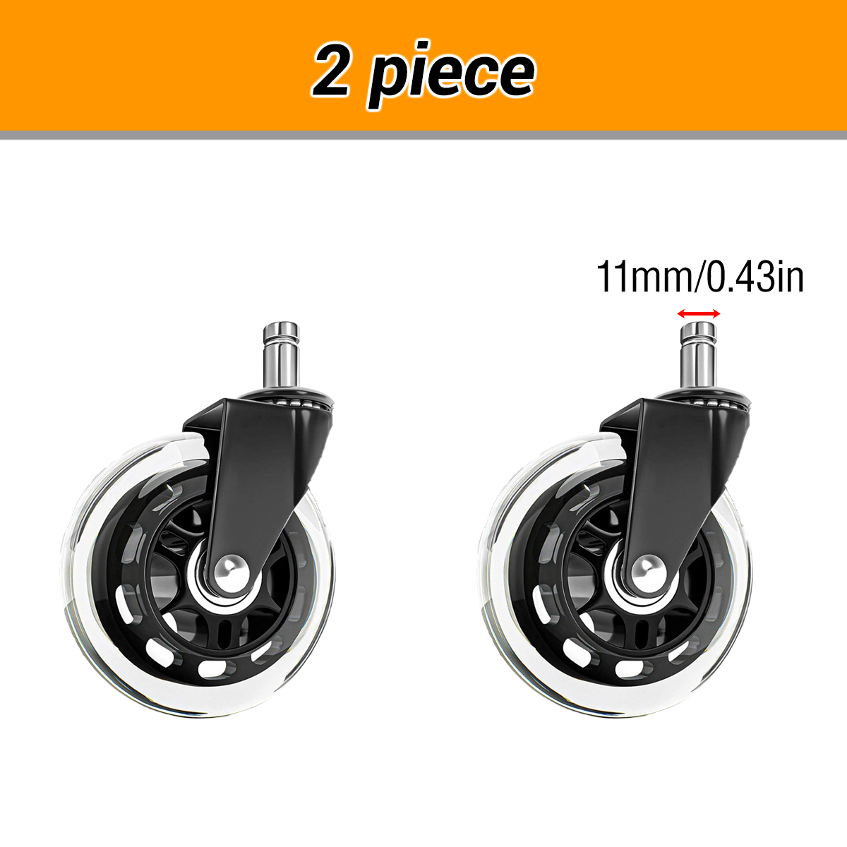 1-5Stck Universal- stumm Zauberer 50KG Rad 10mm 11mm Ersatz Bürostuhl Schwenkrollen 360 Grad Räder Möbel Hardware-: Schwarz
