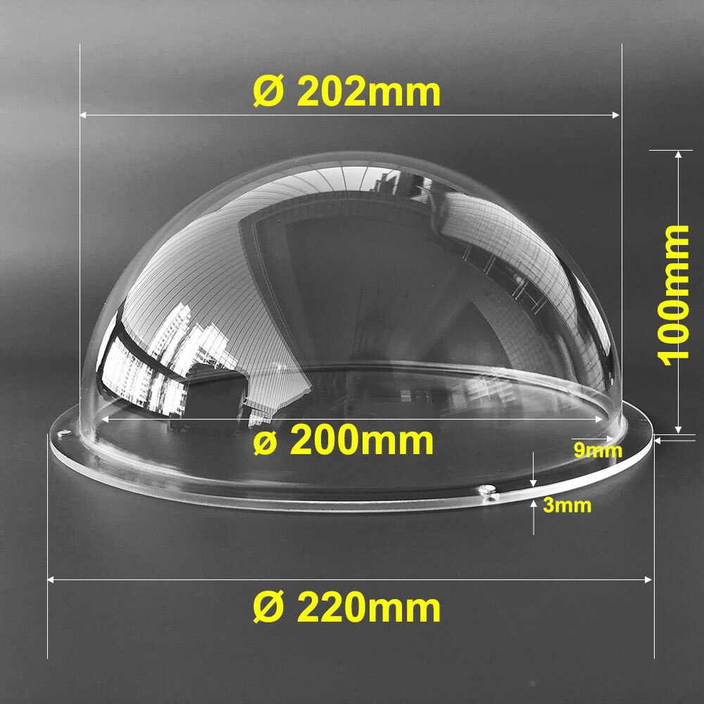 220x100mm Acrylic Plastic Dome PTZ IP Camera Vandal-Proof CCTV Camera Housing Cover Lens Protect Hemisphere Shell Antidust Case