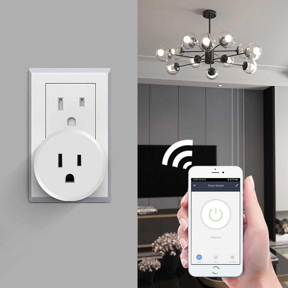 Enchufe inteligente con WiFi de 2,4G, enchufe con enchufe para hogar compatible con Tuya, Smart Life, Alexa, Google Home, 110V y 220V, adaptador de enchufe para UE y EE. UU.