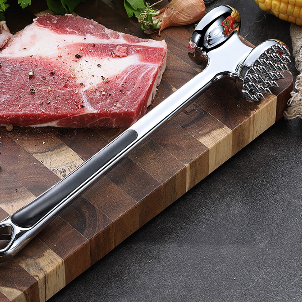 Mazo para carne de doble cara de aleación de Zinc, herramienta para carne, batidor de huevos, platillo de cerdo, cocina
