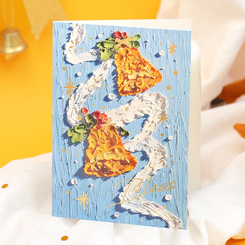 4pc/lot Pop UP Santa Claus Snowman Merry Christmas Tree Greeting Card With Envelope Party Invitations Year Postcard