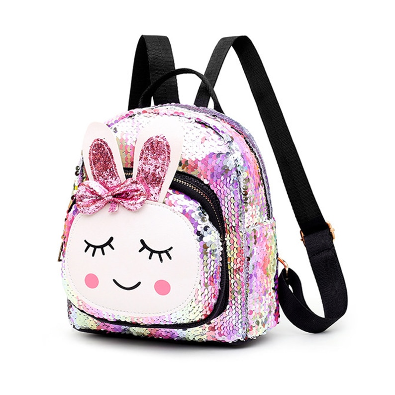 Toddler Children Girls Cute Cartoon Backpack Schoolbag Sequin Bling Rucksack School Bookbag Daypack