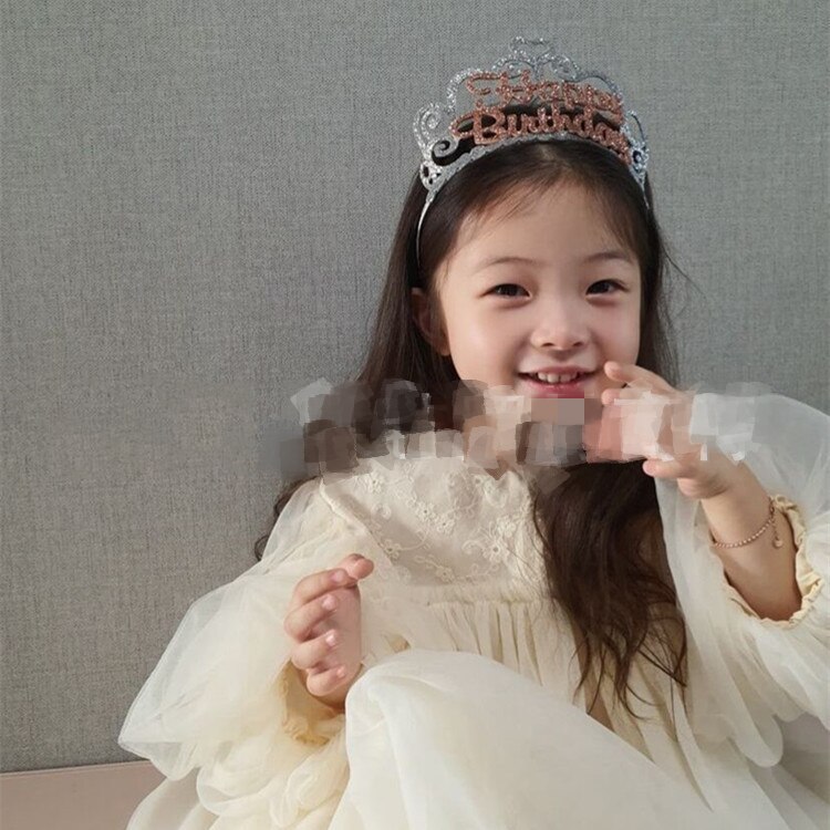 Koreaanse Stijl Prinses Stijl Glitter Crown Hoofdband, kinderen Verjaardag Hoofdband Een Jaar Oud Party Dress Up, Foto Props