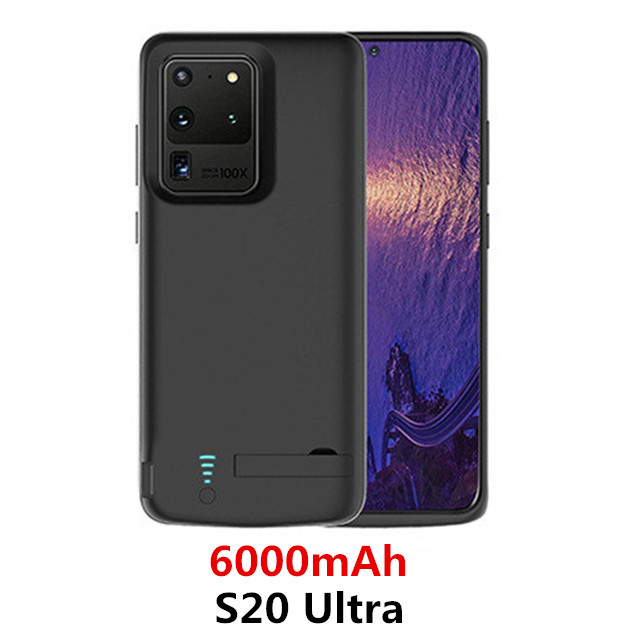 Power Bank Case For Samsung S20 Plus S20+ Battery Case Extenal Battery Charging Case For Samsung Galaxy S20 Ultra Powerbank Case: S20 Ultra Black