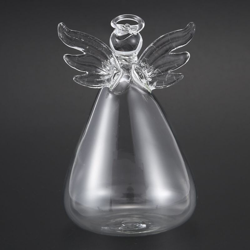 Set of 4 Cute Clear Glass Angel Shape Flower Plant Hanging Vase Wedding Decor
