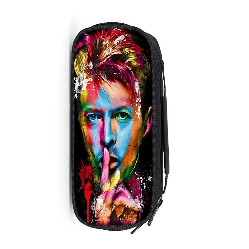 Rock Singer David Bowie Boys Girls Pencil Bag Students Multifunction Pencil Case School Supplies Sotrage Bags Kids Wallet: 017