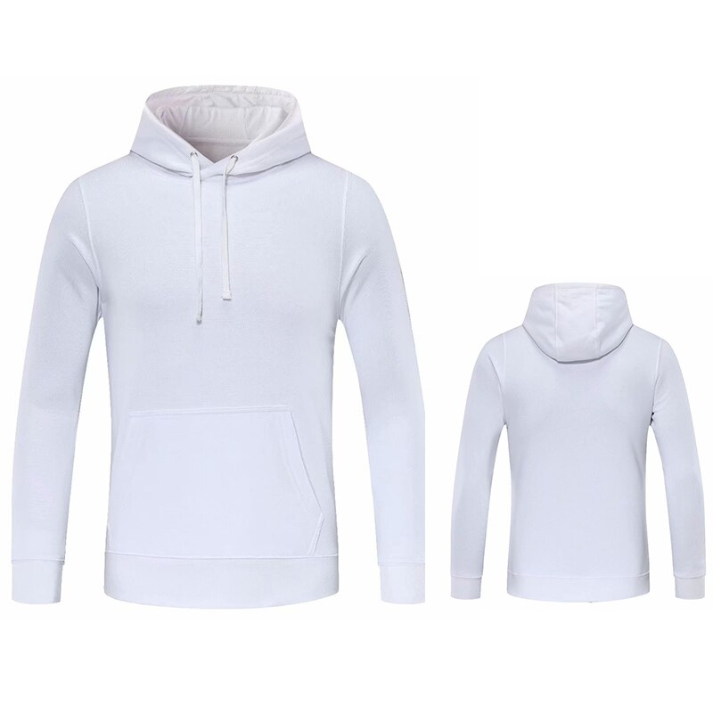 Stock de algodón rojo azul marino verde blanco sudaderas con capucha para baloncesto Entrenamiento de fútbol Warmn Hoodies Casual Hoody: L / Blanco