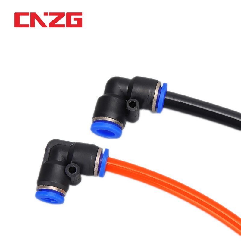 Codo neumático de plástico de ajuste rápido, piezas de aire, tubo de empuje en agua, conector rápido, bloqueo de deslizamiento de 2 vías, PV, 4mm, 6mm, 8mm, 10mm