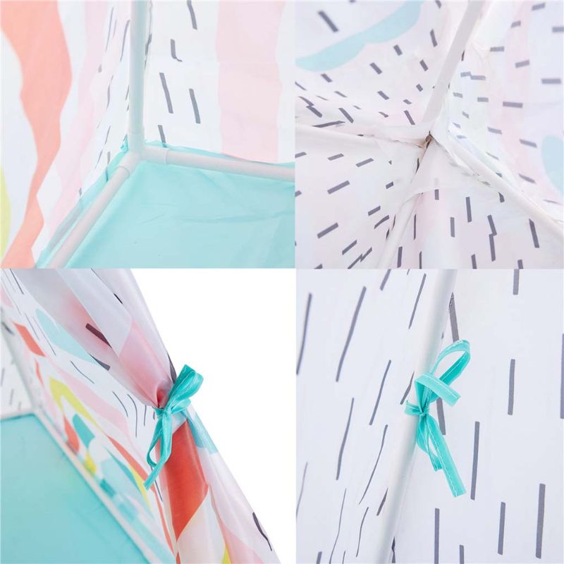 1Set Children Bracket Assembly Tent Kids Play House Outdoor Activities Indoor Folding Teepee Pyramid Wigwam Baby Playroom