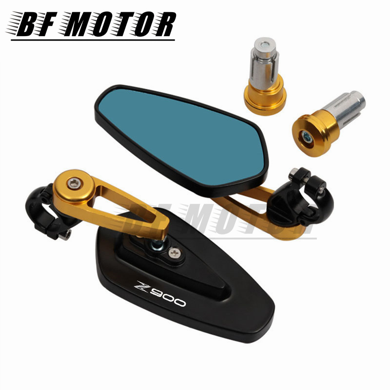 Acessórios para motocicletas, espelho retrovisor para guidão, para z250 z300 z400 z650 z750 z800 z900 z1000 zx6r 10r z650rs 1000 r/sx: Marrom
