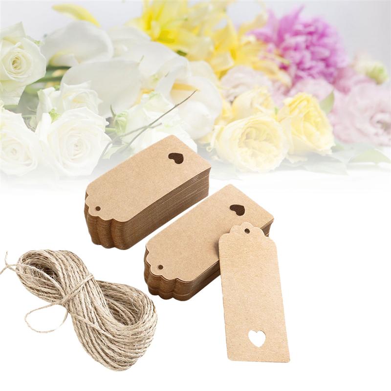 50 Étiquettes Cadeau En Forme De Cœur En Papier Kraft - Rose - DIY, Mariage, Anniversaire, Artisanat - Dimensions ~4.5x4 Cm