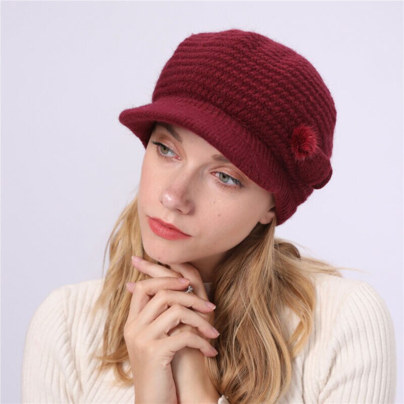 Winter Hat for Women Ladies Knitted Crochet Warm Slouchy Knit Baggy Ski Newsboy Caps Casual Plain Sweet casquette