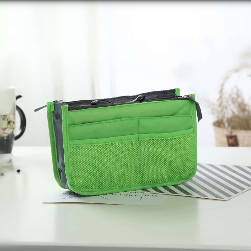 Bolsas de viaje multifuncionales de lona, bolsas de almacenamiento para cosméticos, bolsas de organizador informal para hombre y mujer: Green