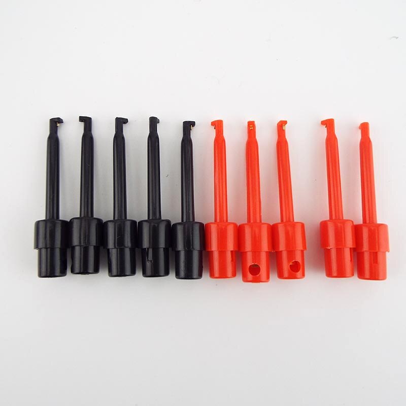 3 size Test Hook Clip Probe red black round flat Electronic Testing Hooks for Logic Analyzers Crocodile Clip electric Connection: L 5red 5black